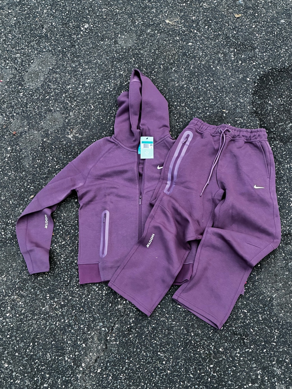 Nike Men's Purple Hoodie and Joggers Set